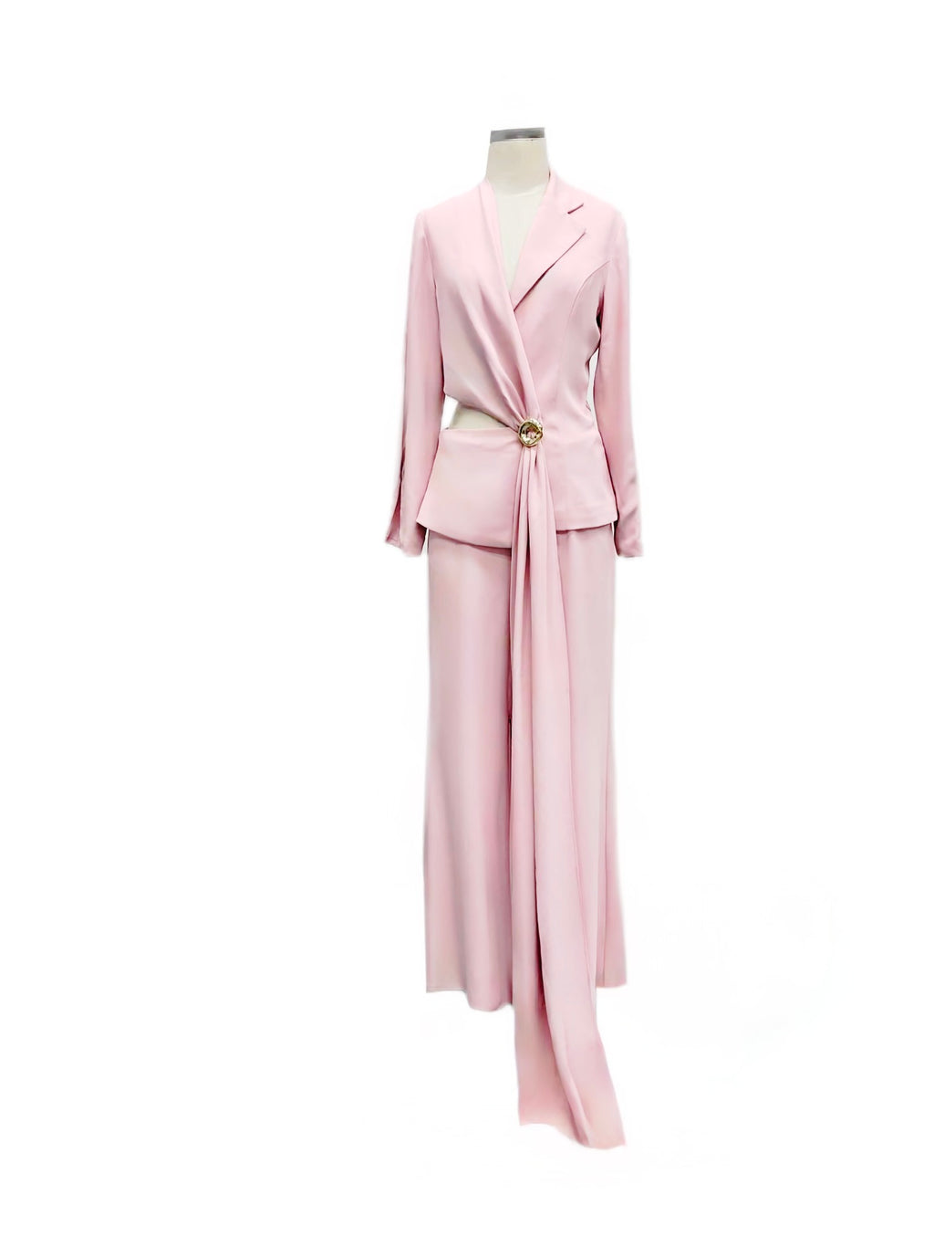Camellia Blush Suit Set | Elegant Soft Pink Blazer & Trousers ( size 10 uk)