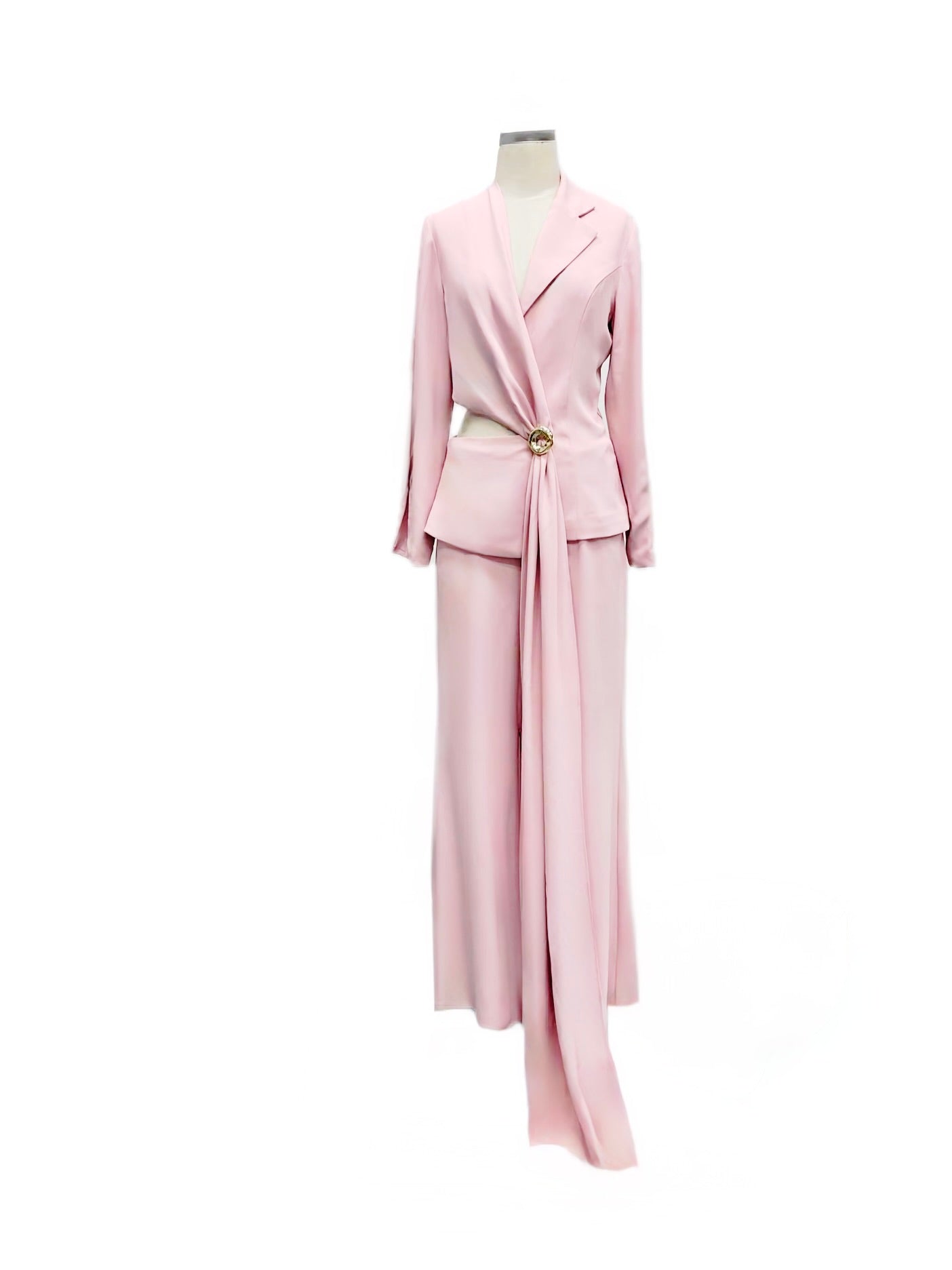 Camellia Blush Suit Set | Elegant Soft Pink Blazer & Trousers ( size 10 uk)